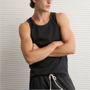 American Eagle Outfitters Charcoal Ribbed Tank Top